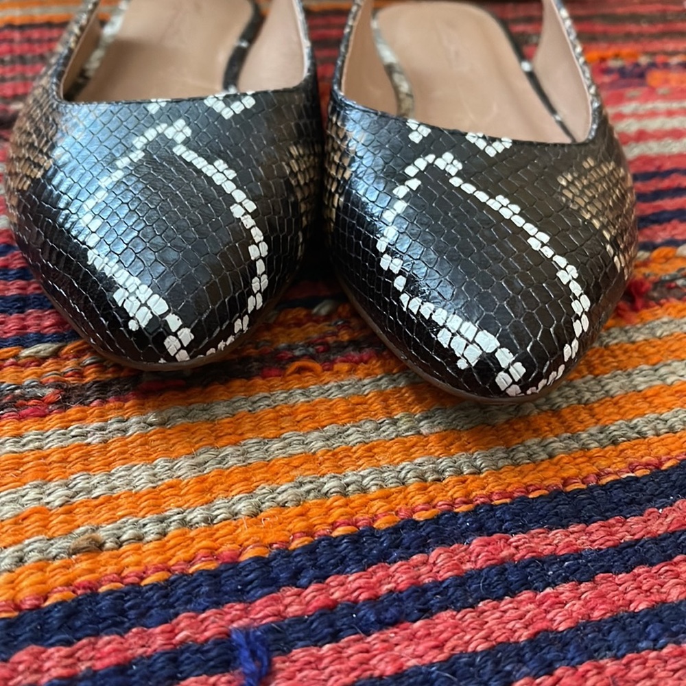 Women Modern Madewell Margo Slingbacks Snake Print Leather Mules Slide Shoes 7.5 - Picture 6 of 6
